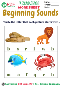 Circle the Beginning Sound (b)