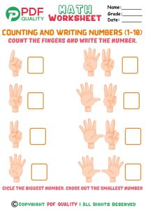 Counting and writing numbers 1 to 10(a)